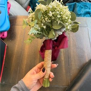 Elegant Green and Burgundy Bouquet